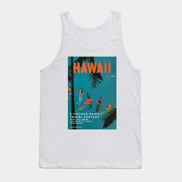 Hawaii Vintage Travel Art Tank Top by Aquora Art